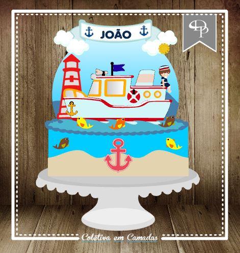 Arquivo de Corte Topo de Bolo - Marinheiro