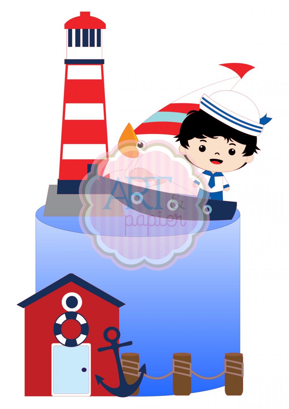 Arquivo de Corte Topo de Bolo - Marinheiro