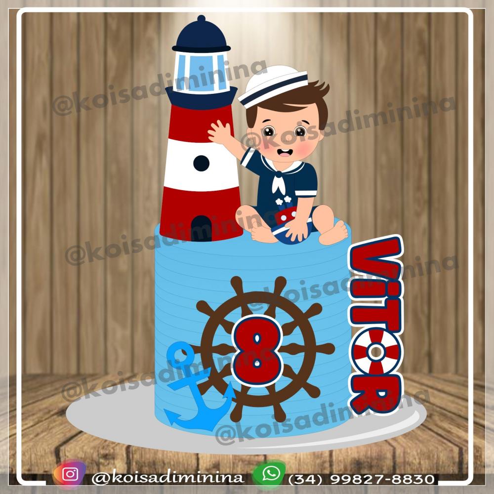 Arquivo de Corte Topo de Bolo - Marinheiro