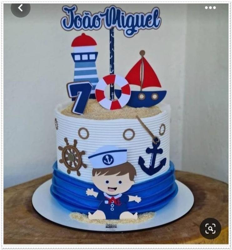 Arquivo de Corte Topo de Bolo - Marinheiro