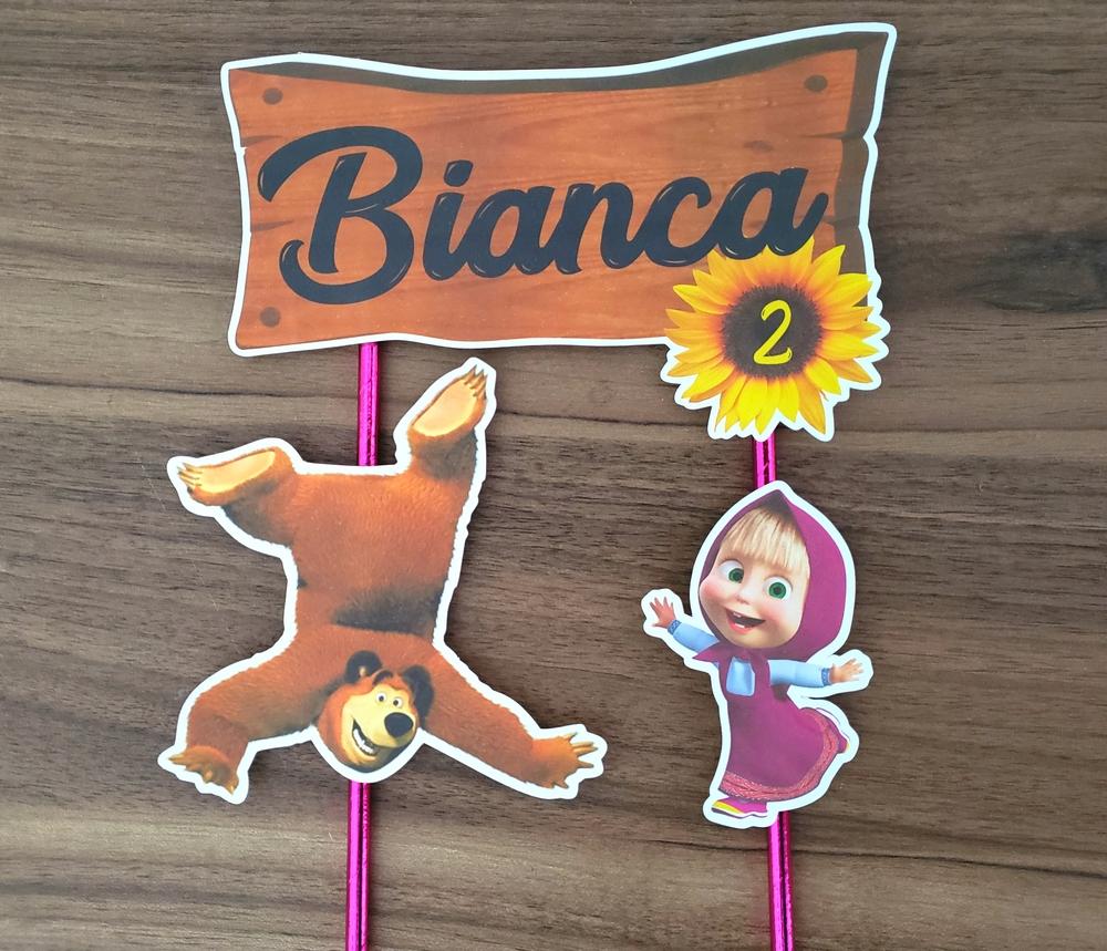 Arquivo de Corte Topo de Bolo - Marsha e o Urso