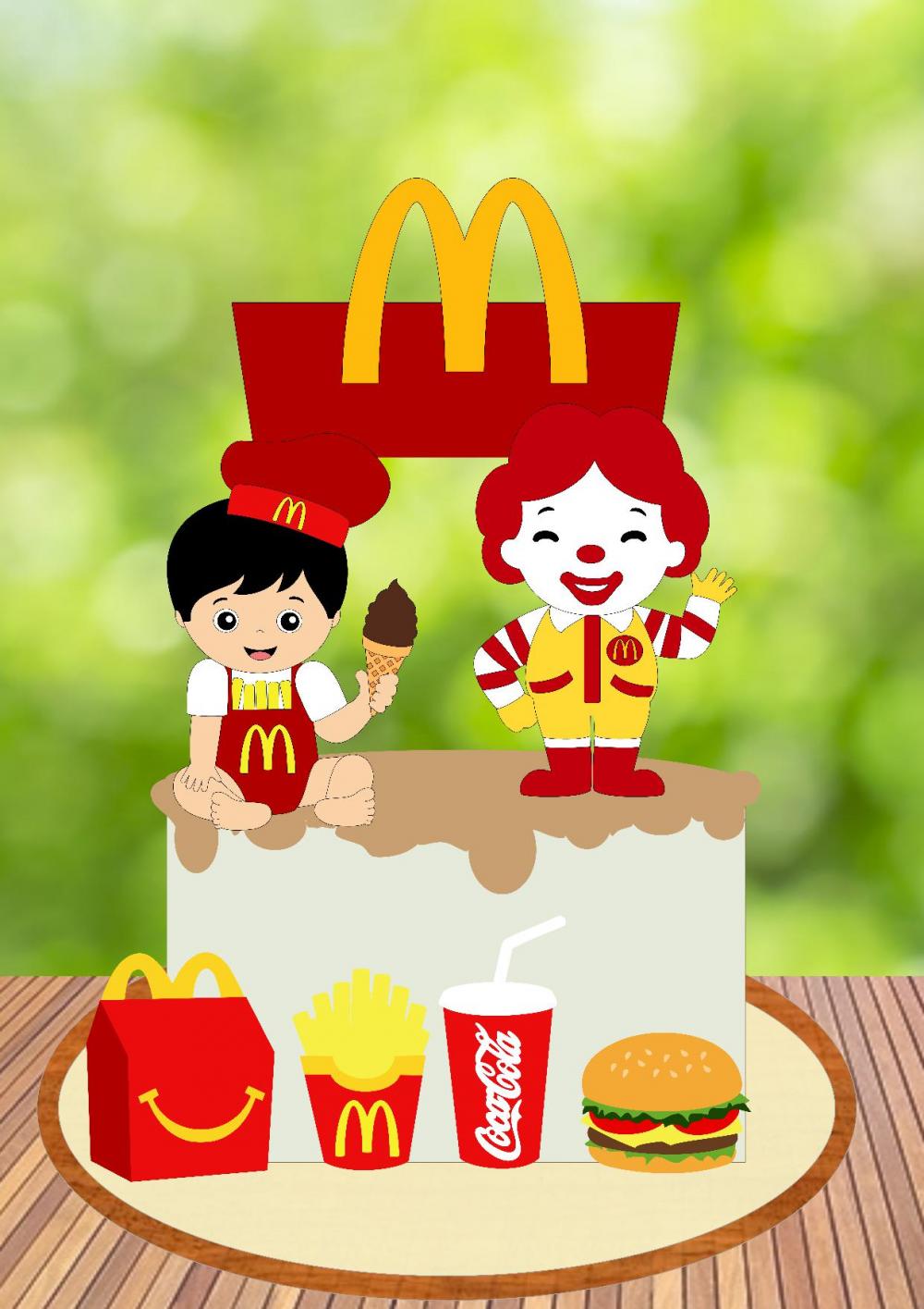 Arquivo de Corte Topo de Bolo - Mcdonalds