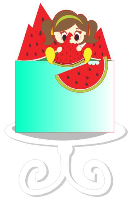 Arquivo de Corte Topo de Bolo - Menina