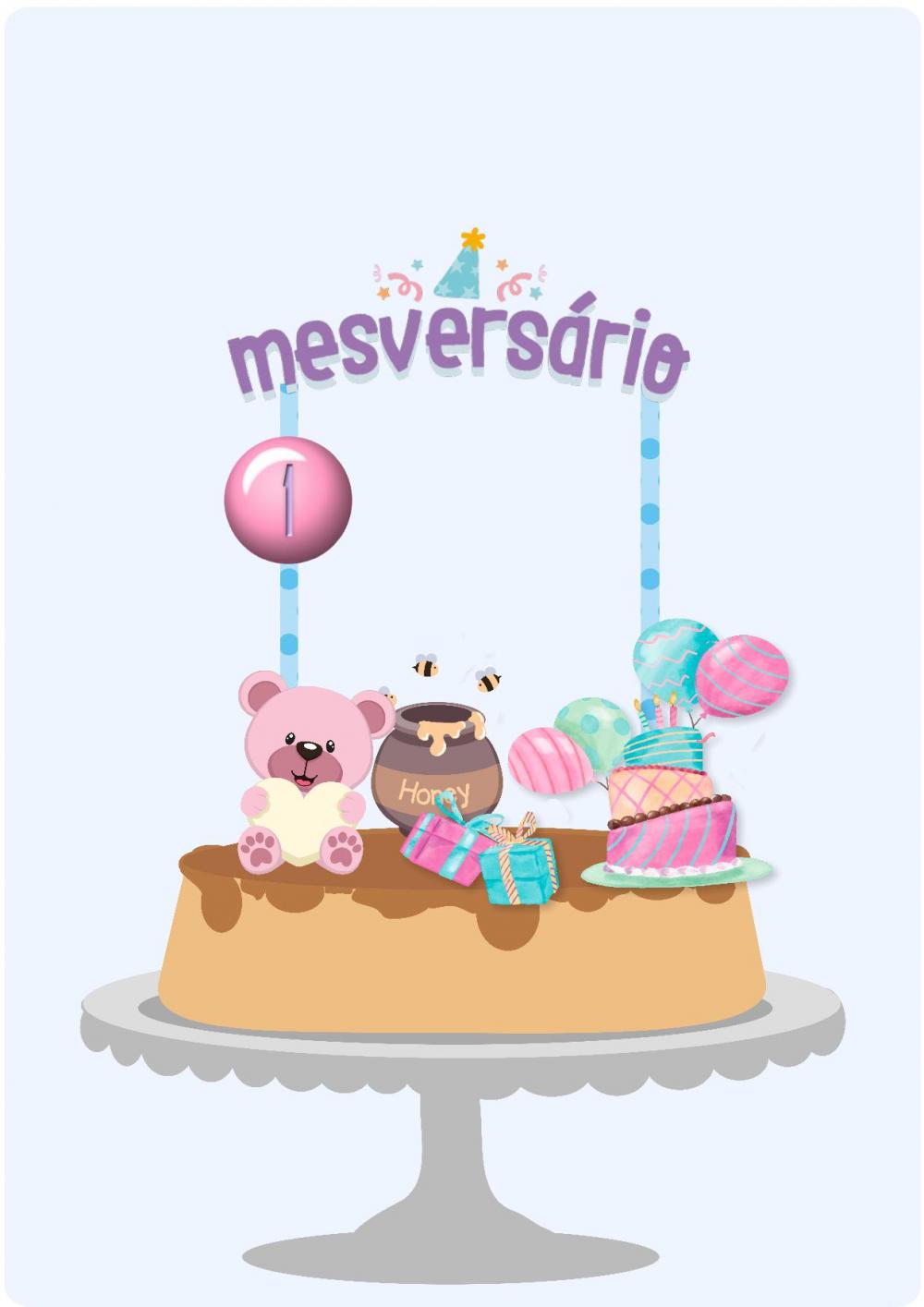 Arquivo de Corte Topo de Bolo - Mesversário