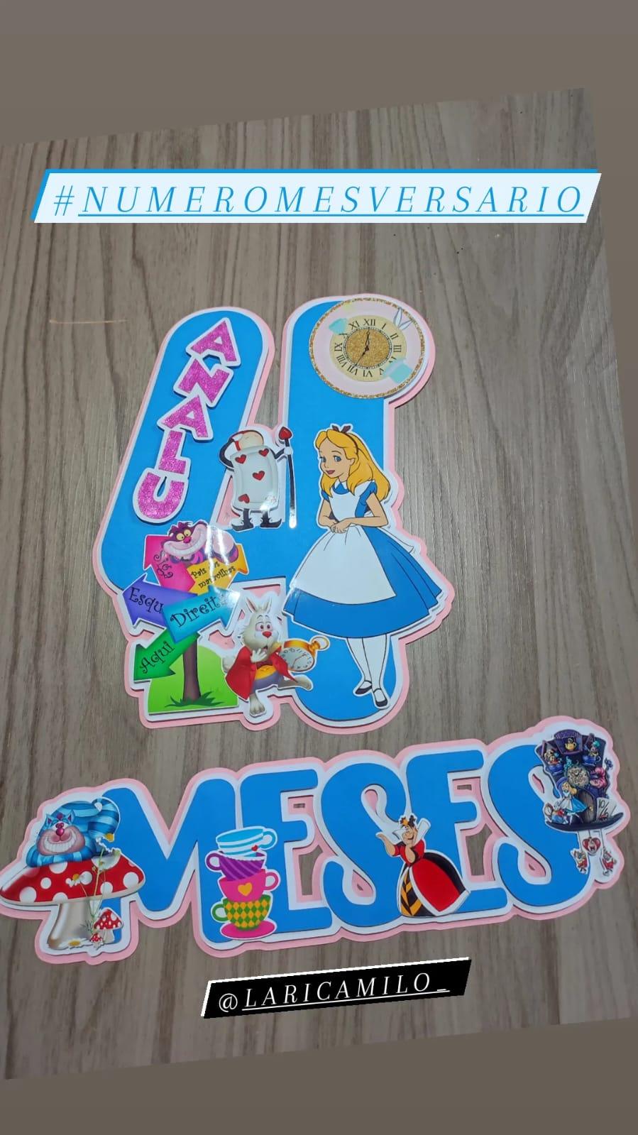 Arquivo de Corte Topo de Bolo - Mesversário Alice