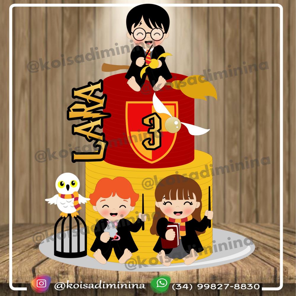 Arquivo de Corte Topo de Bolo - Mesversário Harry Potter