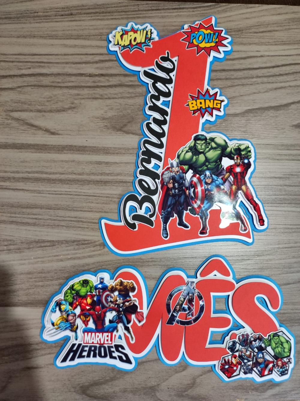 Arquivo de Corte Topo de Bolo - Mesversário Marvel