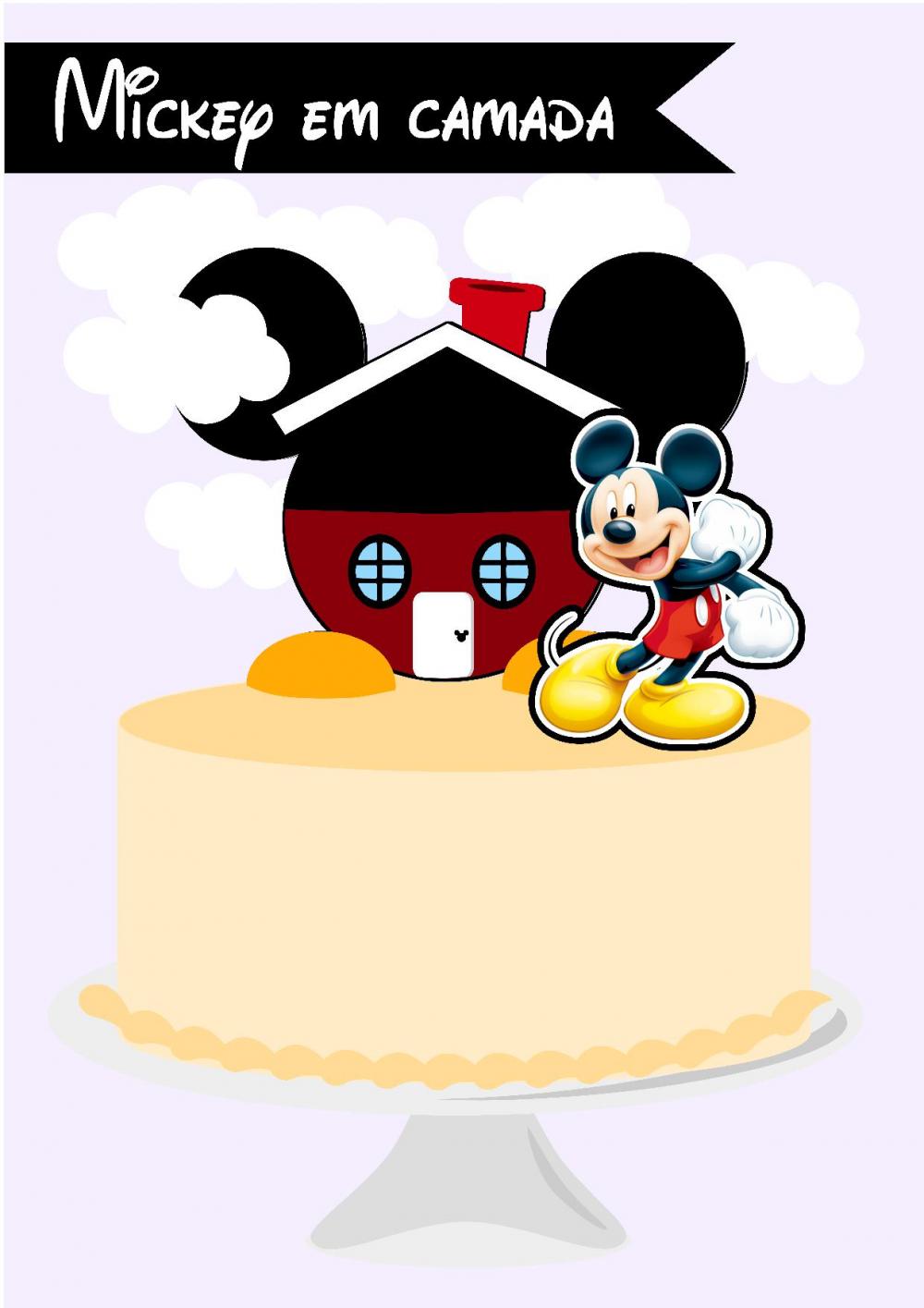 Arquivo de Corte Topo de Bolo - Mickey e sua turma