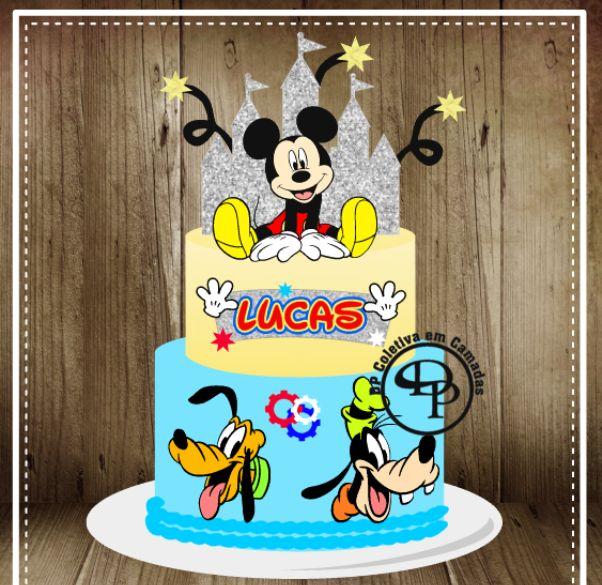 Arquivo de Corte Topo de Bolo - Mickey e sua turma