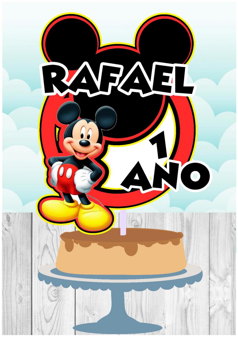 Arquivo de Corte Topo de Bolo - Mickey e sua turma