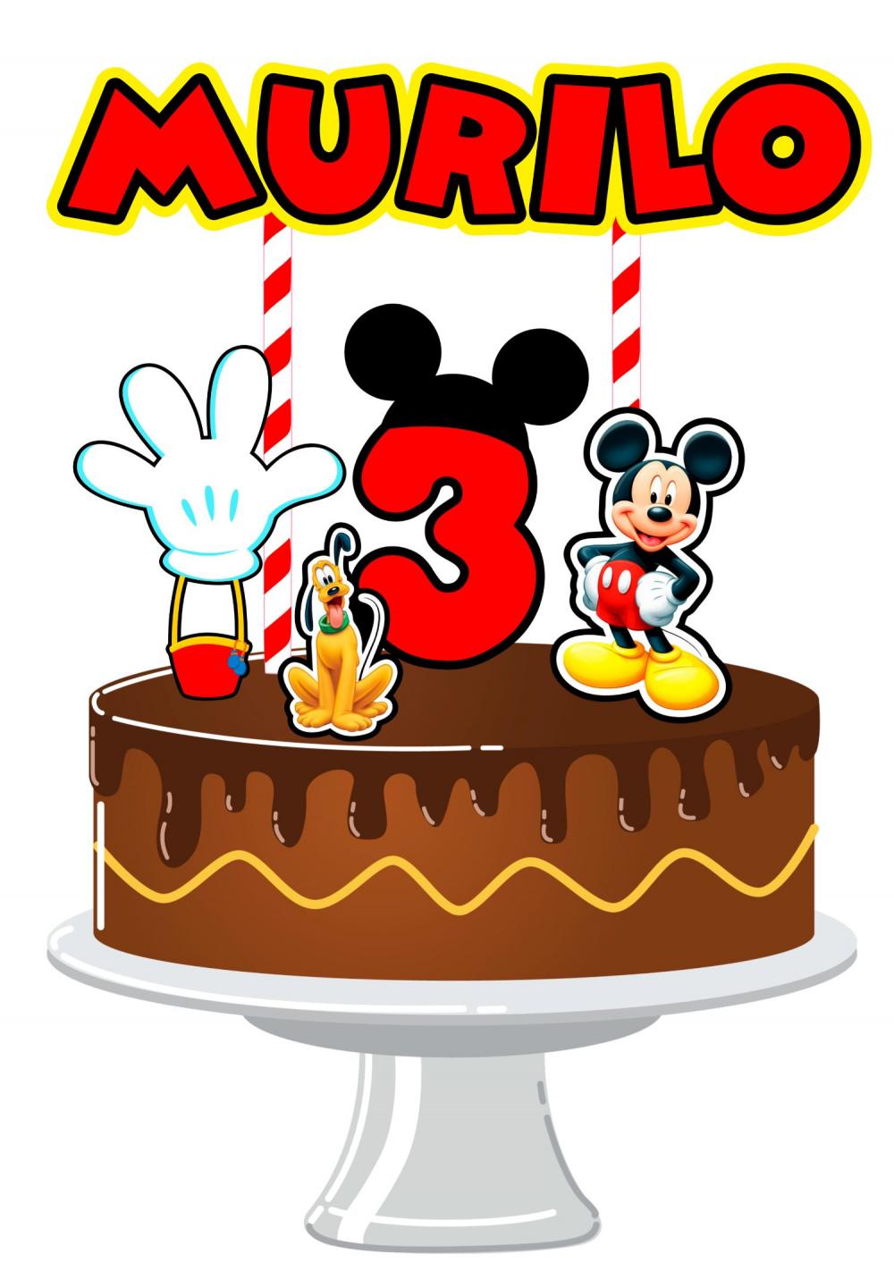 Arquivo de Corte Topo de Bolo - Mickey e sua turma