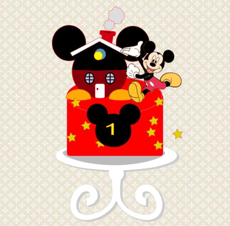 Arquivo de Corte Topo de Bolo - Mickey e sua turma