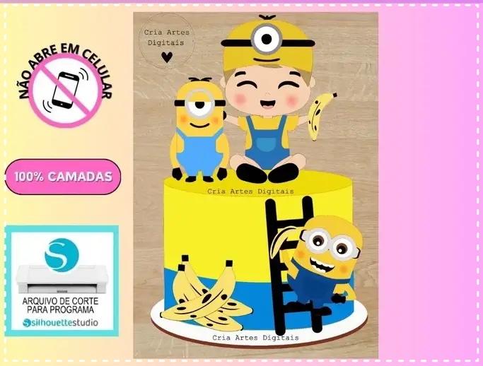 Arquivo de Corte Topo de Bolo - Minions