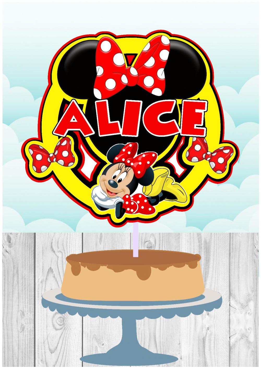 Arquivo de Corte Topo de Bolo - Minnie