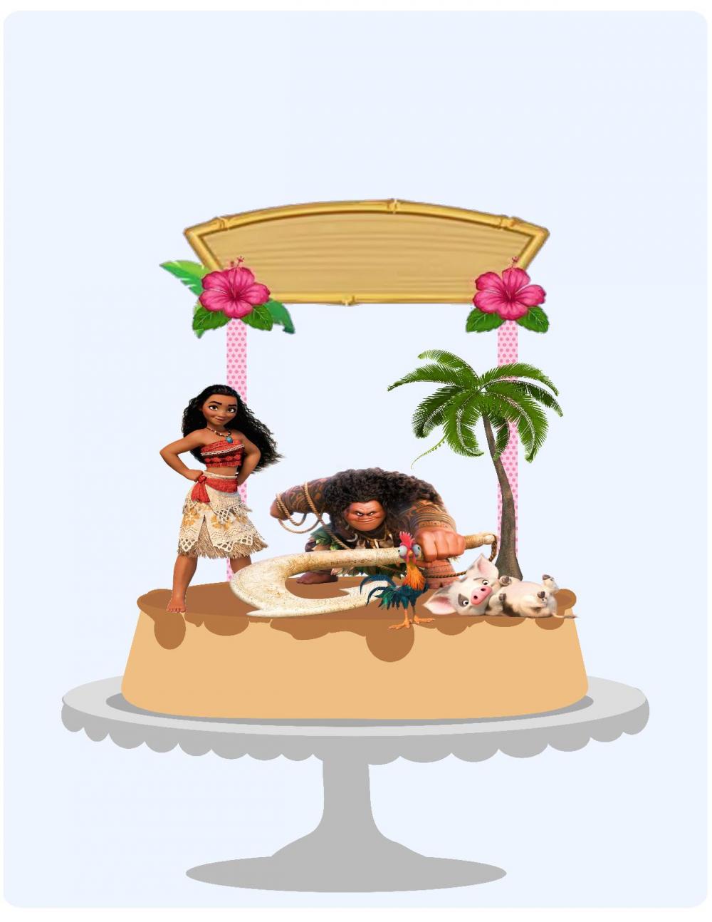 Arquivo de Corte Topo de Bolo - Moana
