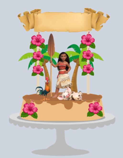 Arquivo de Corte Topo de Bolo - Moana