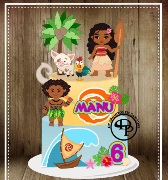 Arquivo de Corte Topo de Bolo - Moana