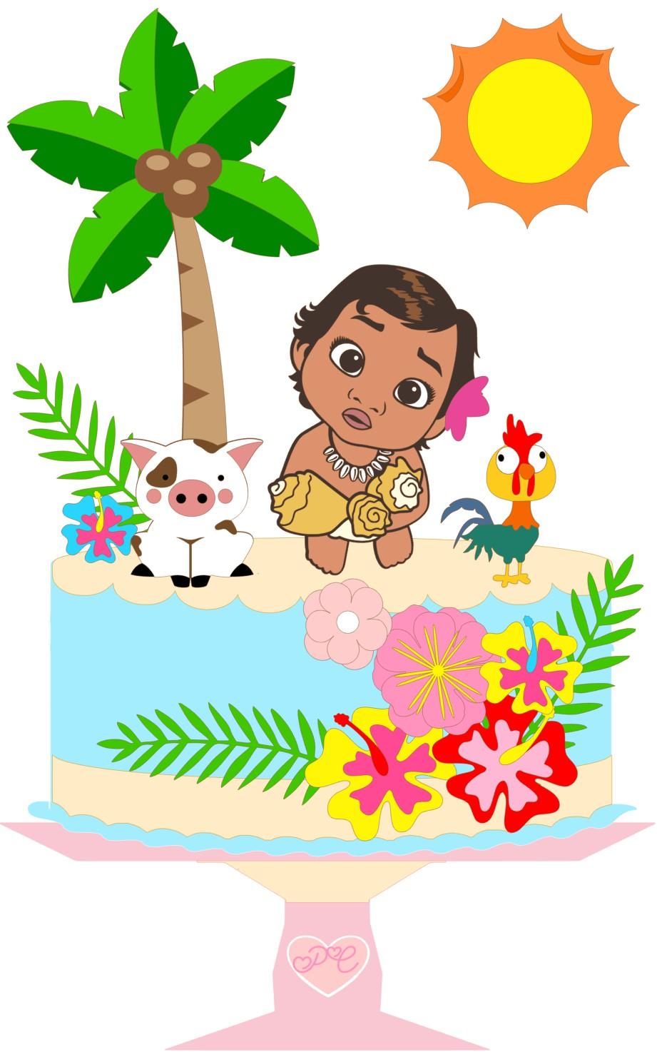 Arquivo de Corte Topo de Bolo - Moana