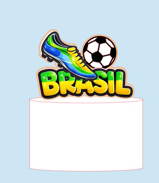 Arquivo de Corte Topo de Bolo - Copa do Mundo / Hexa