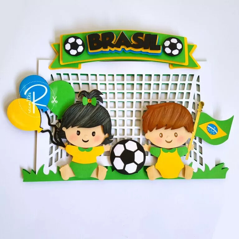 Arquivo de Corte Topo de Bolo - Copa do Mundo / Hexa