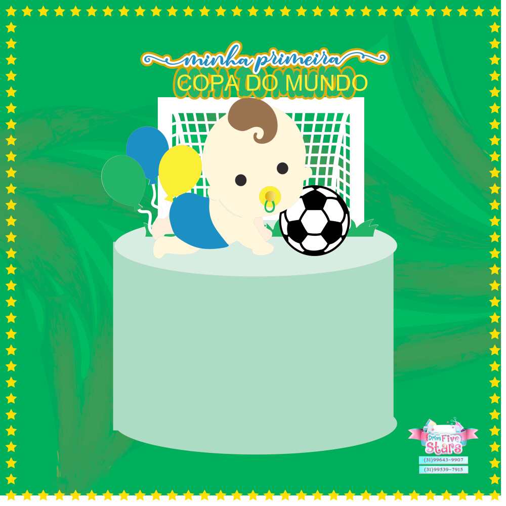 Arquivo de Corte Topo de Bolo - Copa do Mundo / Hexa