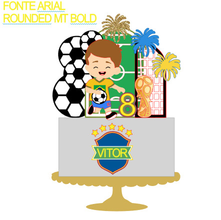 Arquivo de Corte Topo de Bolo - Copa do Mundo / Hexa