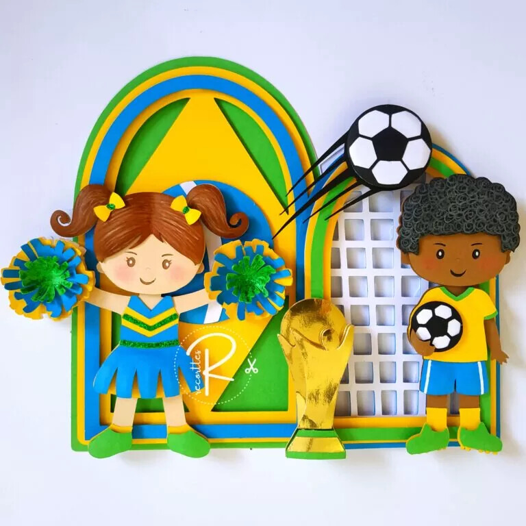 Arquivo de Corte Topo de Bolo - Copa do Mundo / Hexa