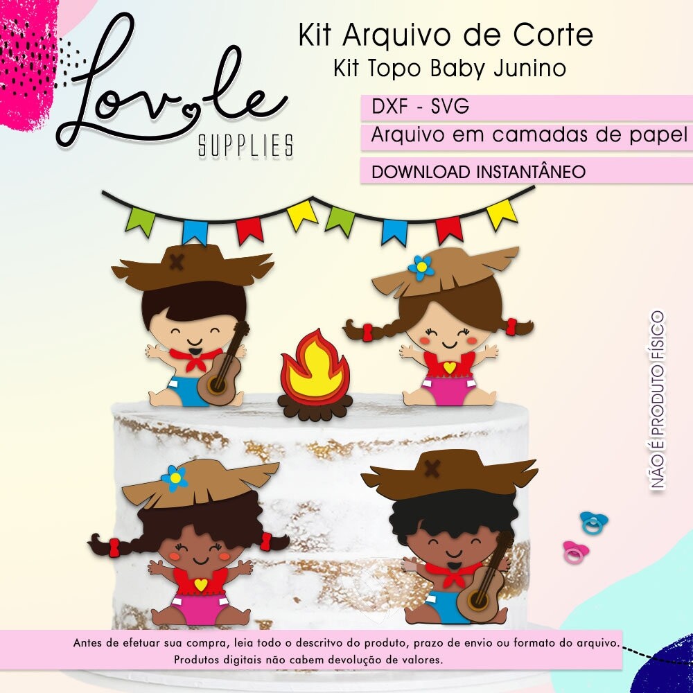 Arquivo de Corte Topo de Bolo - Festa Junina / Arraiá