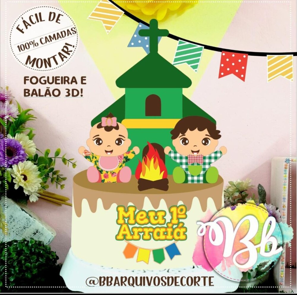 Arquivo de Corte Topo de Bolo - Festa Junina / Arraiá