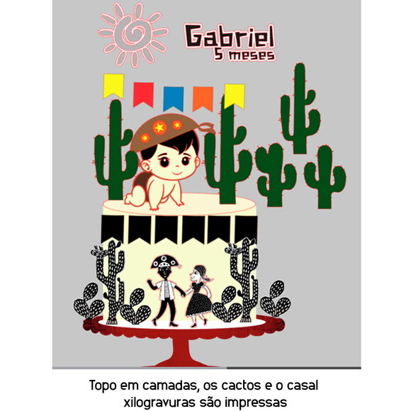 Arquivo de Corte Topo de Bolo - Festa Junina / Arraiá