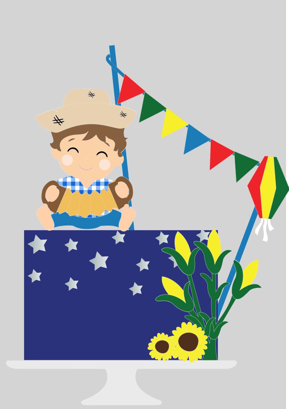 Arquivo de Corte Topo de Bolo - Festa Junina / Arraiá
