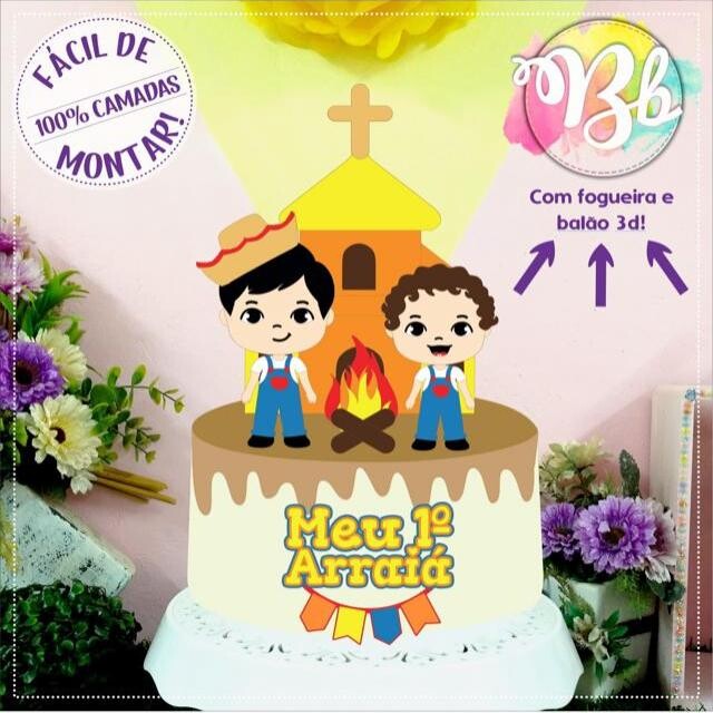 Arquivo de Corte Topo de Bolo - Festa Junina / Arraiá
