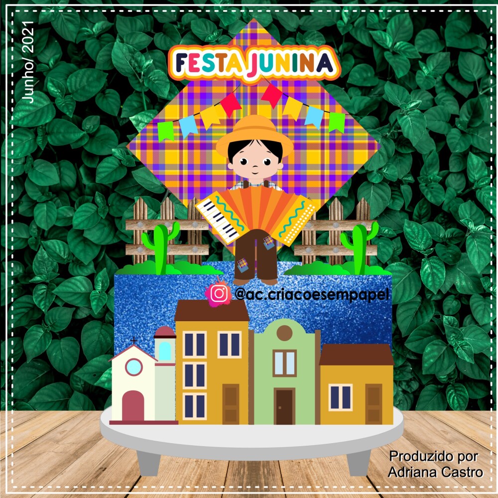 Arquivo de Corte Topo de Bolo - Festa Junina / Arraiá