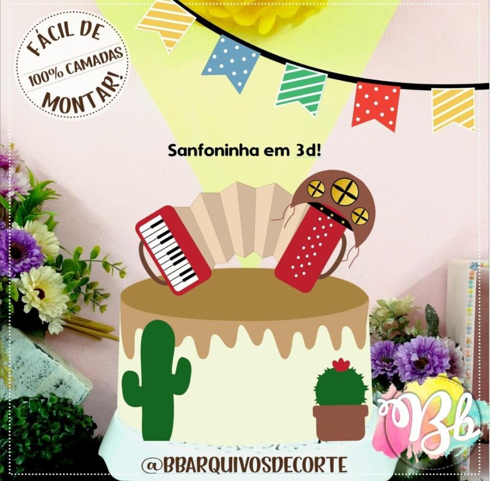 Arquivo de Corte Topo de Bolo - Festa Junina / Arraiá