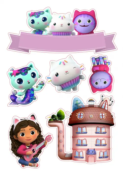 Arquivo de Corte Topo de Bolo - A Casa Mágica da Gabby