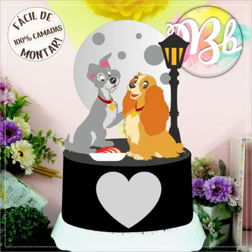 Arquivo de Corte Topo de Bolo - A Dama e o Vagabundo