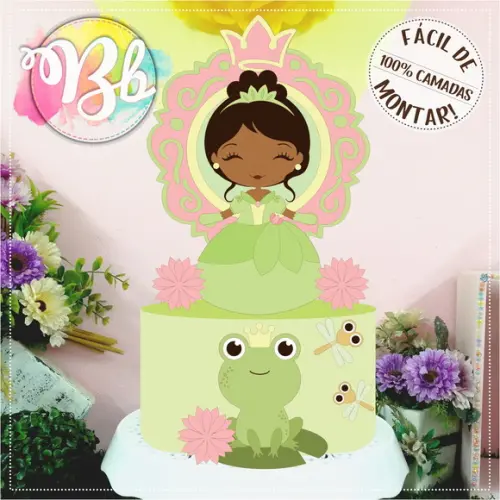 Arquivo de Corte Topo de Bolo - A Princesa e o Sapo