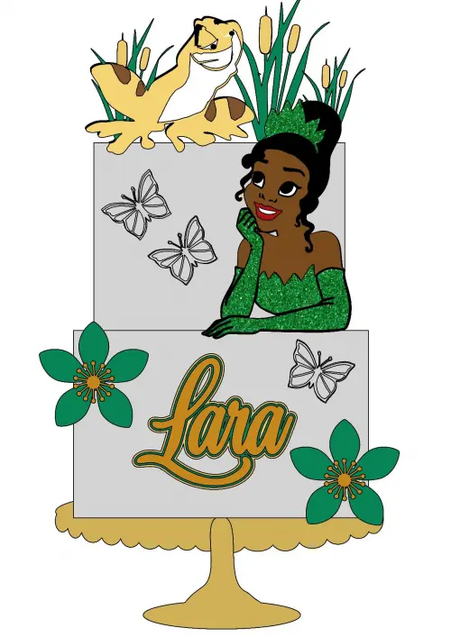 Arquivo de Corte Topo de Bolo - A Princesa e o Sapo