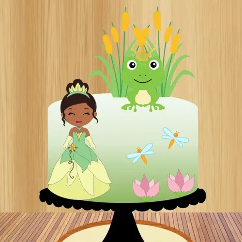 Arquivo de Corte Topo de Bolo - A Princesa e o Sapo