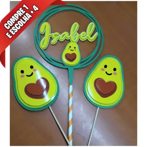 Arquivo de Corte Topo de Bolo - Abacate