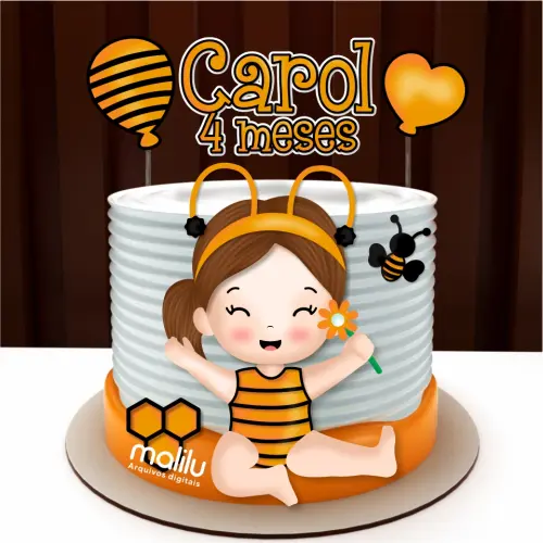 Arquivo de Corte Topo de Bolo - Abelhinha