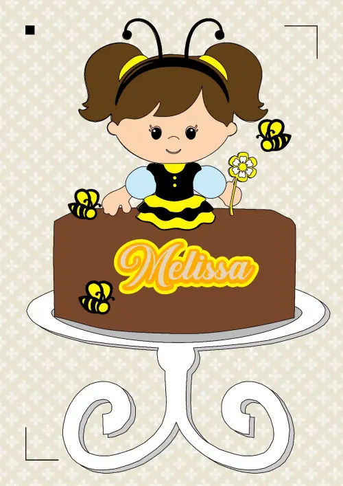Arquivo de Corte Topo de Bolo - Abelhinha