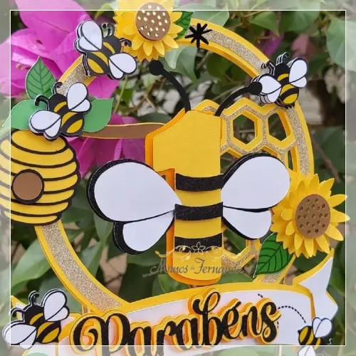 Arquivo de Corte Topo de Bolo - Abelhinha