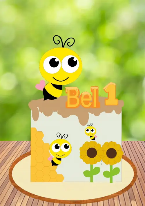 Arquivo de Corte Topo de Bolo - Abelhinha