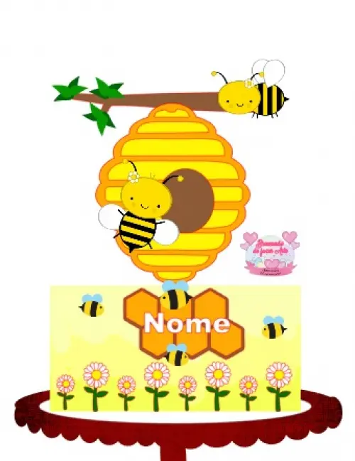 Arquivo de Corte Topo de Bolo - Abelhinha