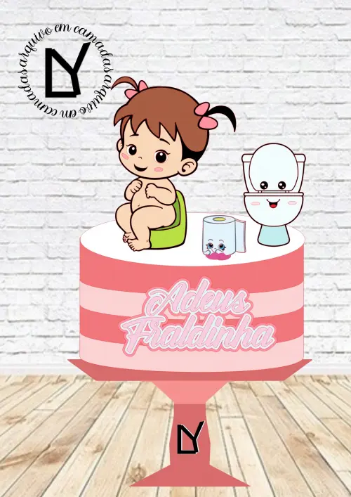 Arquivo de Corte Topo de Bolo - Adeus Fraldinha