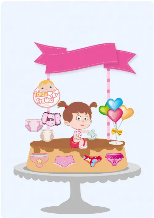 Arquivo de Corte Topo de Bolo - Adeus Fraldinha