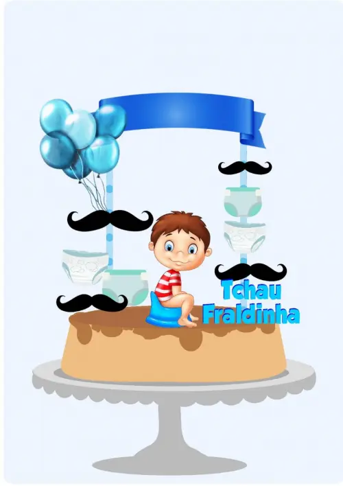 Arquivo de Corte Topo de Bolo - Adeus Fraldinha