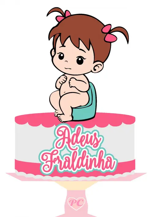 Arquivo de Corte Topo de Bolo - Adeus Fraldinha -