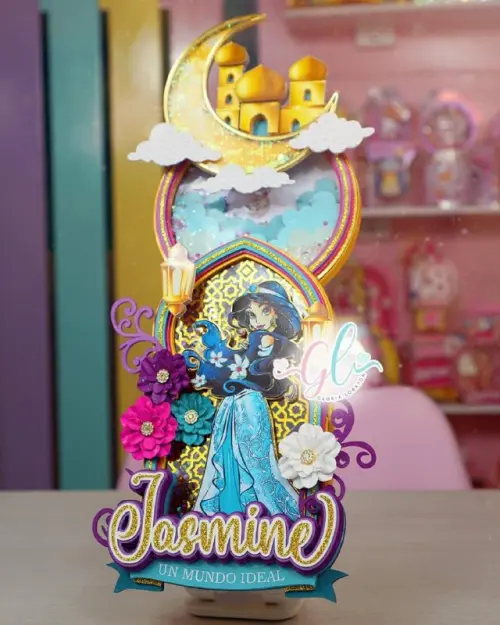 Arquivo de Corte Topo de Bolo - Aladdin e Jasmine